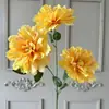 3 peônias hibisco artificiais para decorações de casamento, layout de cena de banquete de noivado, materiais de flores artificiais DIY, arranjos florais
