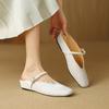 Nuevas Chanclas de Estilo Chino Estilo Nacional de Seda y Piel de Vaca Baotou Mueller Bankuo Primavera 2024 de Ponerse Fácil Estilo Perezoso Cómodas para Mujer