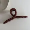 Grampo de Cabelo Grande com Padrão de Mármore Cor de Café de Alta Qualidade, para Penteados Elaborados com Senso de Sofisticação, Presilha de Tubarão Acessório de Cabelo