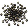 Cuentas redondas planas de acrílico de 4 x 7 mm con letras de oro negro, hechas a mano, accesorios de bricolaje, collar de cuentas sueltas.