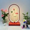 Luminária de mesa chinesa luminária de cabeceira de quarto Zen personalidade criativa decoração de lótus vermelho para casamento controle remoto lâmpada de lótus inteligente