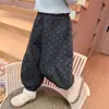 Pantalones de lunares con volantes estilo coreano para niñas, colección primavera/otoño, nuevo modelo 2026, pantalones casuales a la moda y con estilo para niñas pequeñas