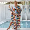 Chaqueta Cover-Up de Bikini de Rayón Europeo y Americano Transfronterizo para Traje de Baño de Aguas Termales, Ropa Exterior, Falda de Playa Marítima, Chal para Traje de Baño para Mujer