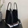 Bolso de mano con acabado esmerilado de Comercio Exterior para mujer, nuevo bolso de hombro informal combinable para otoño e invierno 2024, bolso de viaje tipo cubo