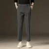 Ropa de Hombre Fengshe / Pantalones Casuales de Invierno Gruesos con Forro Polar para Hombre Pierna Recta Pequeña Elásticos Pantalones de Negocios para Hombre