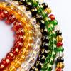 Cuentas sueltas mantra de seis palabras de cristal accesorios de joyería diy cuentas de Buda accesorios para pulsera cuentas redondas doradas productos semiacabados venta al por mayor