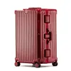 Mala de Viagem Extra Grande 28 polegadas Estrutura de Alumínio para PC 26 Mala Trolley Elegante 24 Caixa de Envio Masculina e Feminina Caixa com Senha Estojo de Couro