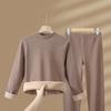 Conjunto de Ropa Interior Térmica para Hombre con Cuello Alto, Talla Grande, Forro Polar, Engrosado, Retiene el Calor, Adecuado para Personas de Mediana Edad y Mayores, Conjunto de Ropa de Otoño, Ropa Térmica para Mujer