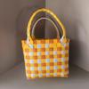 Cesta de Almacenamiento Tejida de Plástico, Cesta de Mano, Regalo para Bebé, Bolsa para Regalo de Luna Llena, Bolsa Cuadrada Pequeña, Bolsa de Playa, Bolso