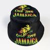 Sombrero de Pescador con Estampado de Palmera con Letras "One Love Jamaica" Protección Solar para Exteriores Primavera y Verano Jamaica