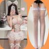 Lencería Sexy Blanca Pura Encaje Princesa Tutú Falda Pura Deseo Bordado Malla Espalda Descubierta Linda Chica Mono