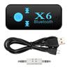 Adaptador Bluetooth Sem Fio X6 Aux Alto-falante Receptor de Carro Plug Cartão TF Áudio 3,5mm Receptor Bluetooth