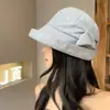 Sombrero de Cubo de Ala Enrollada de Alta Gama Estilo Japonés para Mujer, Sombrero de Sol Vintage para Primavera y Verano con Protección Solar, Sombrero de Pescador de Moda para Circunferencia de Cabeza Grande