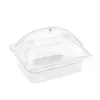 Bandeja de Porciones de Plástico Acrílico con Tapa de Arco Transparente para Exhibición de Comida Picante para Hot Pot, Caja Cuadrada para Exhibición en Puesto de Platos Fríos y Encurtidos