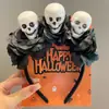 Tocado de Halloween Sombrero Mágico de Bruja Diadema Decoración de Maquillaje Diadema de Encaje Horquilla de Calabaza Accesorio para el Cabello de Fantasma