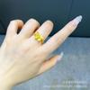 Anillo de oro Sha para mujer que no se desvanece durante mucho tiempo, pequeño anillo de apertura de oro de imitación dulce para mujer, accesorios chapados en oro de cobre, nuevo al por mayor