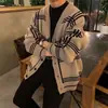 Cardigã listrado para homens, primavera e outono, business, slim-fit, casaco de malha, estilo coreano, moderno, versátil, para meia-idade e jovens, casual, malha