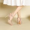 Sandalias Francesas de una Tira con Punta Cerrada para Mujer, Nuevo Modelo Verano 2026, Tacones Altos con Plataforma Impermeable y Tacones Finos
