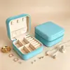 Mostrador de joyería, caja de regalo de cuero para joyería, caja cuadrada para joyería, caja para pendientes de alta gama, liga para el cabello y broche, personalizable con impresión de logotipo
