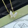 Versión Alta V Oro Nuevo Collar de Mariposa Grueso Chapado en Oro Rosa de 18K Collar de Nácar Ventas Directas de Fábrica Dropshipping