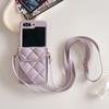 Funda de Cuero para Teléfono Móvil Samsung Z Flip5 Tarjeta Z Flip4 Cordón Cruzado Diamante Tarjeta Funda Plegable