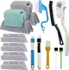 Conjunto de 9 peças de escova de limpeza escova para limpar fendas com almofada de reposição ferramenta de limpeza de vãos portátil limpador de trilhos de janela