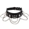 Gola Feminina Tira para Pescoço Gargantilha Corrente para Clavícula Preto Cool Pêssego Escuro Coração Punk Pescoço Metal Estilo Gótico Coração