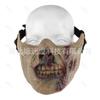 Máscara de zombi para Halloween, máscara facial de terror, disfraz de esqueleto, protección bucal, protección facial, transpirable, accesorios de vídeo para montar en la cabeza.