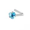 Moda y Fresco Transfronterizo Acero Inoxidable Forma Especial Circonita Multicolor Clavo de Nariz Barra Recta Barra Curva Joyería para Piercing Pendientes Pequeños Liberación Rápida
