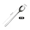 Cuchara de Acero Inoxidable 316, Cuchara y Tenedor de Postre Estilo Coreano, Cuchara Mezcladora de Café de Mango Largo, Cuchara Ruyi, Vajilla de Acero Inoxidable 304