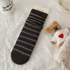 Meias Azuis de Café Femininas Meia-Perna Estilo Outono/Inverno Engrossadas Mais Lã Quentes Ins Tendência Cores Maillard Bonitas Meias Longas de Inverno Mais Vendidas