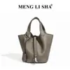 Camada Superior de Couro Bovino TC de Alta Qualidade, Nicho de Luxo, Couro Genuíno, Bolsa Saco, Bolsa Cesta de Legumes, Lembrança, Grande Capacidade, Bolsa de Mão Feminina