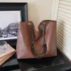 Bolsa de Couro PU Tecido de Luxo para Mulheres 2026 Nova Bolsa de Ombro Retrô Fashion Versátil Bolsa Tote Grande Capacidade Bolsa de Axila