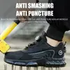 Zapatos de Protección Laboral Transfronterizos para Hombre en Verano, Antiaplastastamiento, Antipenetración, Resistentes al Desgaste, Puntera de Acero, Transpirables, Ligeros, Antideslizantes, Zapatos de Trabajo de Seguridad Protectores
