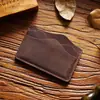 Portatarjetas de Cuero Crazy Horse Original Simple Transfronterizo Cartera Casual para Hombre Retro Portatarjetas Portatarjetas de Piel de Vaca de Primera Capa