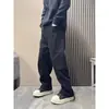Pantalones Cargo Holgados de Moda y Únicos para Hombre de Verano con Empalme de Color Sólido y Piernas Anchas para un Look Casual