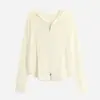 Cardigan de Tricô com Capuz e Zíper Duplo Feminino Primavera Novo Solto Manga Longa Hoodie Top Estilo Ocidental Jaqueta Suéter Externa