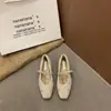 Zapatos Mary Jane de lana con punta cuadrada y escote bajo, forrados de felpa, cálidos y que aumentan la altura, versátiles para ir al trabajo, con adornos de pedrería y forro de algodón esponjoso, para mujer