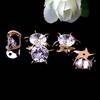 Diadema con Lazo Hebilla C Circonita Sintética Garras Doradas Correa Flash Cuadrado Corazón Accesorios para Pasador DIY
