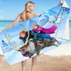 Toalla de Playa Serie Frozen, Toalla Cuadrada Versátil de Doble Cara de Forro Polar de Fibra Ultrafina para Natación y Baño