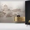 Nuevo estilo chino paisaje Pabellón concepto artístico estilo TV sofá fondo papel tapiz Tela de pared dormitorio B&B sala de té papel tapiz mural