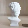 Mini Estatua Pequeña Cabeza de David Gao de 7 cm de Resina Imitación Yeso Escultura Estilo Europeo Adornos para Boceto a Mano