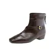 Botines negros de punta cuadrada estilo francés para mujer, nuevo modelo primavera y otoño 2026, botines Chelsea Martin de tacón grueso
