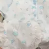 Pijama de conejo con ribete de encaje para mujer, conjunto de dos piezas de verano con pantalones cortos de manga corta, ropa casual para el hogar adecuada para niñas, se puede usar fuera