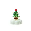 Bestseller transfronterizo Zibo vidrio mini árbol de Navidad spinner artesanía de vidrio, giratorio para coche, regalo de Navidad