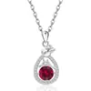 Comercio Exterior Transfronterizo Colgante de Plata de Ley S925 Rosa Full Diamond Amazon Doce Piedras de Nacimiento Collar Simple Versátil de Lujo Ligero