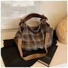 Bolsa Grande Casual Estilo Retrô Preguiçoso Transfronteiriça Feminina Versátil para Aula Trabalho Grande Capacidade Multifuncional Ombro Transversal