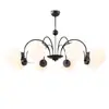 Nuevo Candelabro Francés Retro para Sala de Estar 2025, Estilo Antiguo Frijol Mágico Negro Simple Luz Principal, Lámparas de Restaurante de Gama Alta