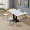 Conjunto de Mesa e Cadeiras Comercial para Lanchonetes, Restaurantes e Lojas de Chá com Leite, com uma Mesa Pequena Redonda ou Quadrada Feita de Ardósia