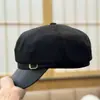 Sombrero Octagonal de Moda Estilo Británico para Mujer, Estilo Nuevo Retro, Cara Pequeña, Versátil para Viajes de Primavera y Verano, Boina para Circunferencia de Cabeza Grande